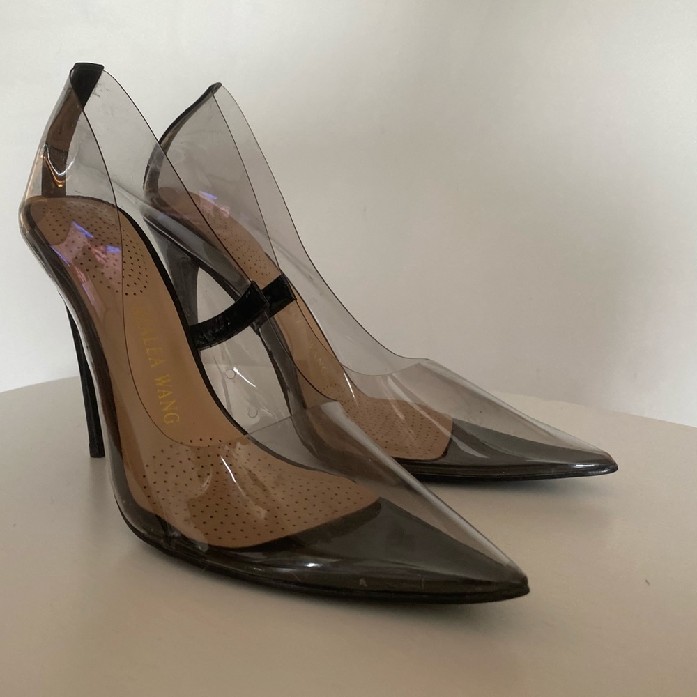 Clear PVC Black Heel - Size 9